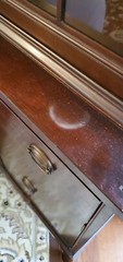 Vintage Sheraton Style American Mahogany China Cabinet with Key and Lock
