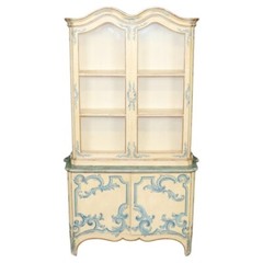 Baker Paint Decorated Venetian Italian Vitrine Display China Cabinet Vitrine