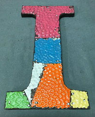 Decorative Salvaged Tin Ceiling 12″ Patchwork Mix Color Letter I Metal 361-25B