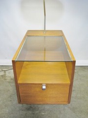 1950s George Nelson For Herman Miller Table Lamp With Glass Top & Single Drawer’