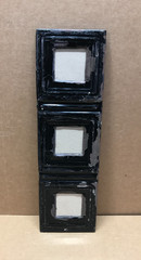 VTG 5×17 Multi Triple Black 3″ Photo Tin Ceiling Metal Picture Frame Old 643-26B