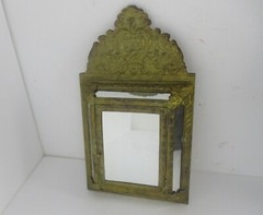 Vintage mirror Brush Brass Glass Cabinet Continental Ornate Brushes Included