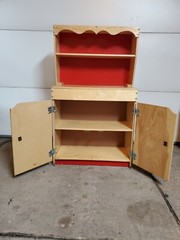Antique Vintage Childrens Play Kitchen China Cupboard Hutch