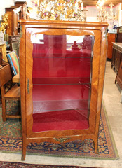 Antique French Rosewood Napoleon III Display Cabinet Glass Door