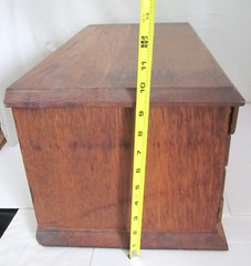 Antique Optometry Eye Glass 4 Drawer Storage Cabinet Oak 10″ H x 23″ L x 11″ W