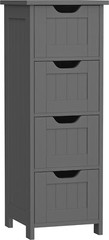 Free Standing Bathroom Storage Cabinet 4 Drawers Organizer Side Organizer Gray