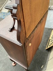 64992 Antique Victorian Mahogany Mirrored Storage Cabinet