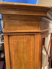 Mahogany Georgian Hanging Corner Cabinet Or Cupboard, 13 Pane Door 38”T
