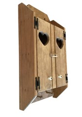 Rustic Solid Wood Hanging Medicine Spice Cabinet Primitive Custom VTG Hearts
