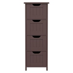 Floor Bathroom Storage Cabinet with Slide Out Drawers for Living Room Brown