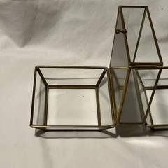 Brass Glass Casket Curio Box Two Sections – Missing Latch