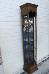 Hollywood Regency Extra Tall and Narrow Glass Shelving Display Bookshelf 6188