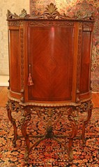 Fantastic French Kingwood Carved Blind Door Curio China Cabinet Circa 1920’s