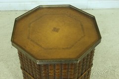 L33328EC: THEODORE ALEXANDER Octogonal Leather Bookspline Bar Cabinet