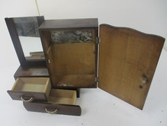 Art Deco Kitchen Apothecary Medicine Wall Bathroom Cabinet Wood Mirror 1920s