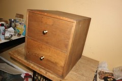 Unusual Large Antique Solid Oak 2 Drawer Card Catalog File Library Cabinet NICE