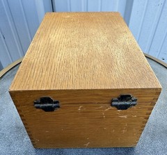 Vintage Globe Wernicke Wood Dove Tailed Rolodex Box Nice Oak ?