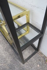Hollywood Regency Black and Brass Finish Display Shelving Etagere 5459
