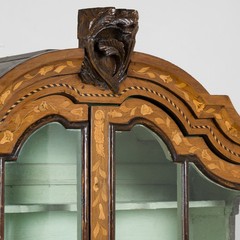 Early 19th Century Dutch Marquetry Inlaid Display Cabinet