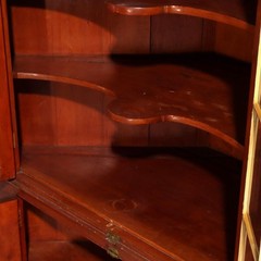 Antique Cherry Corner Cupboard with Double Door Cabinets C1840