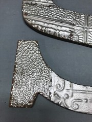 Decorative Salvage Tin Ceiling 16″ Patchwork Silver Metal VTG Letter S 1793-24B
