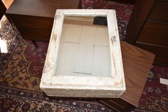 Shabby Chic Primitive Painted Wood Wall Medicine Cabinet Cupboard Mirror Door