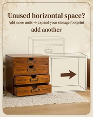 Pre-Assembled 4 Drawer Stackable Wood Storage – Elegant Organizer for Desktop