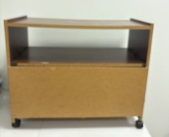 Mid Century Modern Rolling Bar Cart Cabinet Server Expanding Shelf Storage