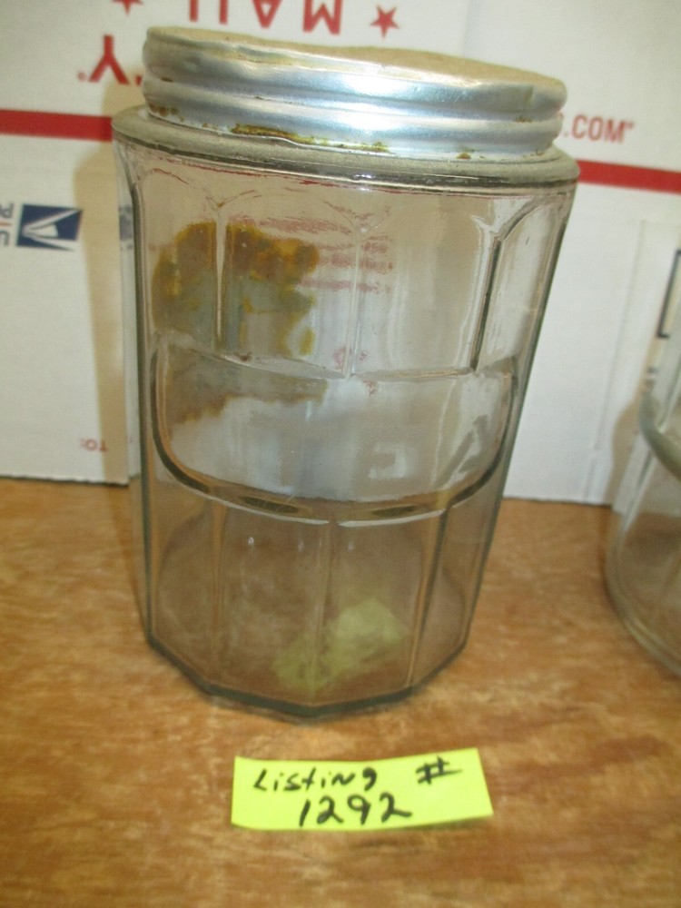 HOOSIER CABINET ORIGINAL TEA SPICE JAR GLASS LOT # 1292