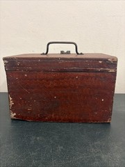 Vintage/Antique Wood Iron Machinist Tool Chest – Box 31.5 X 29.5x 20cm
