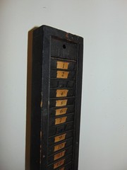 Antique 1940s Wood Worker Time Card File Wall Rack File Office,Kitchen