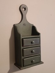 Vintage Wooden 3-Drawer Apothecary Wall Hanging Cabinet Green Cottage Core Decor