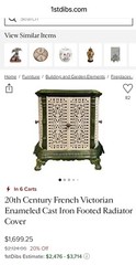 Antique French Victorian Cast Iron Cabinet–Enameled Floral Panels |Parisian Rare