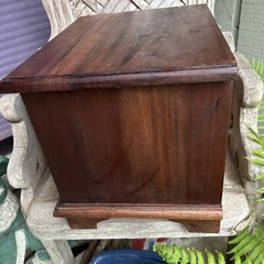 Antique Apothecary Spice Chest, Footed Horizontal Cabinet, 8 Drawers Brass Knobs