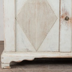 19th Century Swedish Gustavian Pine Wedding Cabinet in Gray Painted Finish