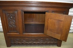 Antique 19th Century Neo-Gothic Oak Buffet Sideboard Cabinet Victorian Carved
