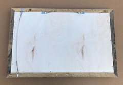 VTG Salvaged 24×37 Shabby White 2-Piece Wood Trim 18×31 Mirror Chic Old 1611-25B
