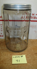 HOOSIER CABINET ORIGINAL COLONIAL EMBOSSED COFFEE SPICE JAR LISTING # 71