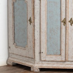 Early 19th Century Large Swedish Blue & White Swedish Corner Cabinet