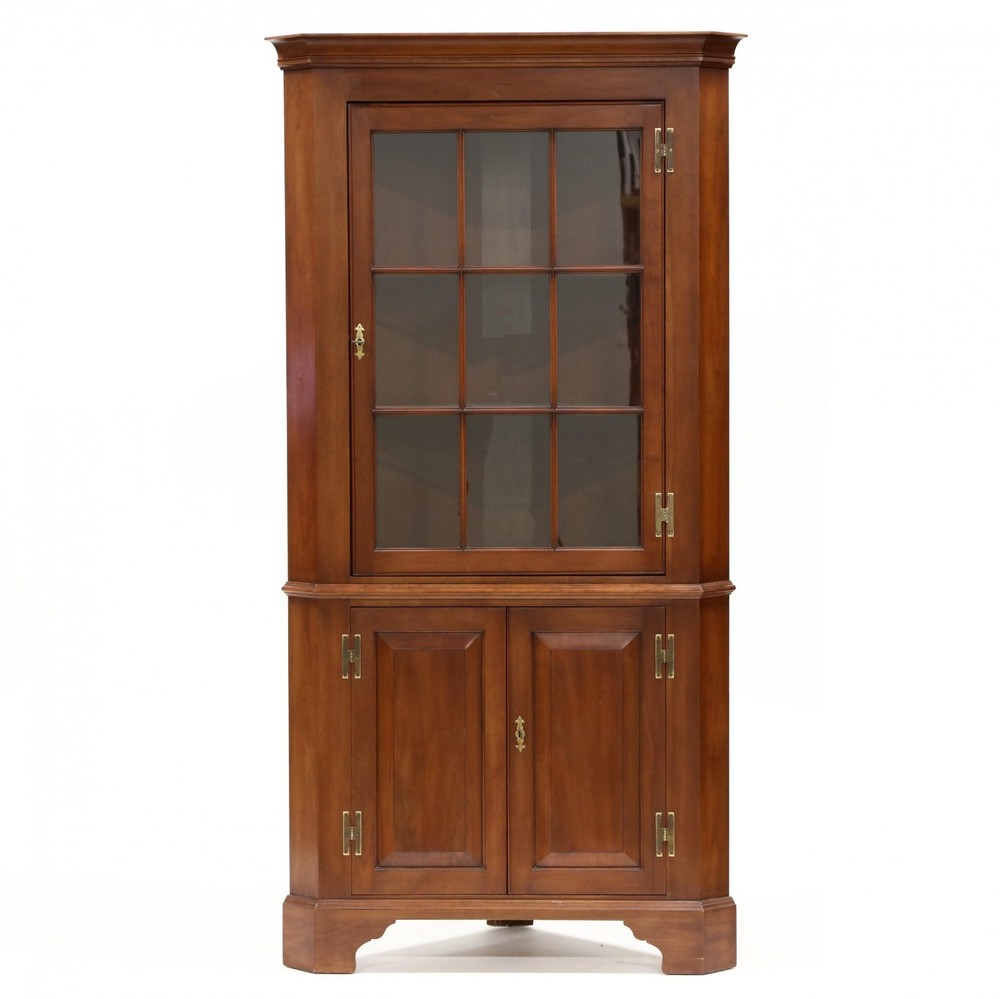 Henkel Harris, Cherry Federal Style Corner Cupboard
