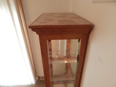 Vintage Curio Cabinet Wood & Glass; Lighted, Mirrored, Glass Shelves Eagle Ind.