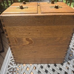 Vintage Wood Card Catalog 4 Drawer Tiger Oak Index Card File Cabinet