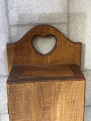 Vintage Wooden Wall Cabinet with Heart accent Cutout