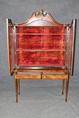 Antique 19th Century Adams Style Paint Decorated Display Cabinet China Cabinet