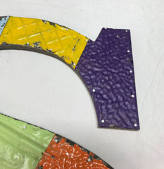 Decorative Salvaged Tin Ceiling 17″ Patchwork Mix Color Metal Letter S 1597-23B