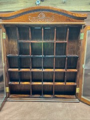 Vintage Trinket Shadow Box Display Curio Cabinet Glass Doors Wooden 17″