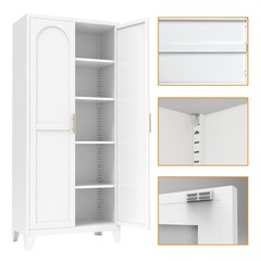 71” 2 Shapely Doors Cabinet, Metal Storage Cabinet with Doors