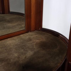 Antique French Mahogany Banded Display Vitrine With Inlay & Ormolu C1890