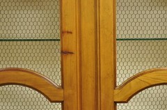 Vintage Baker Hollywood Regency Cherry Wood 2 Door Curio Cabinet Bookcase – Pair