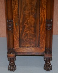 RARE PAIR OF HUGE WILLIAM IV 1830 FLAMED MAHOGANY SIDE CABINETS CAMPAIGN DRAWERS